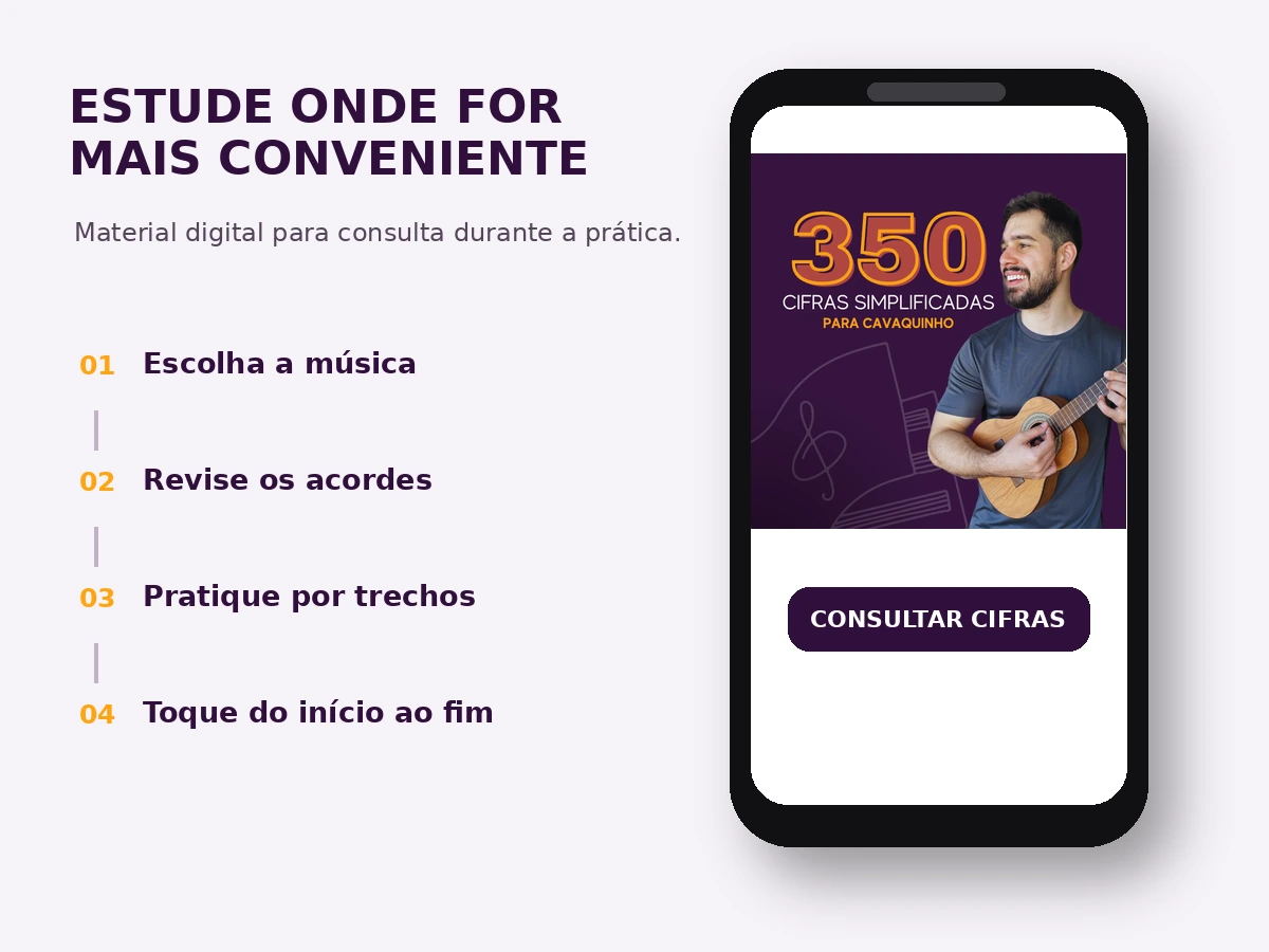 como estudar 350 cifras simplificadas para cavaquinho no celular