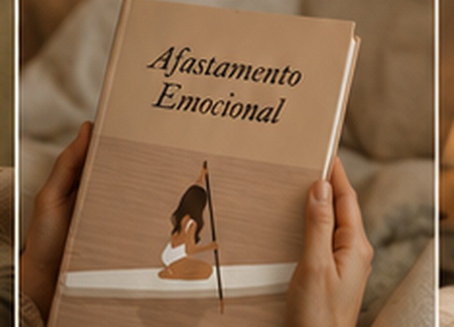 Capa do Livro Oficial Afastamento Emocional em mãos