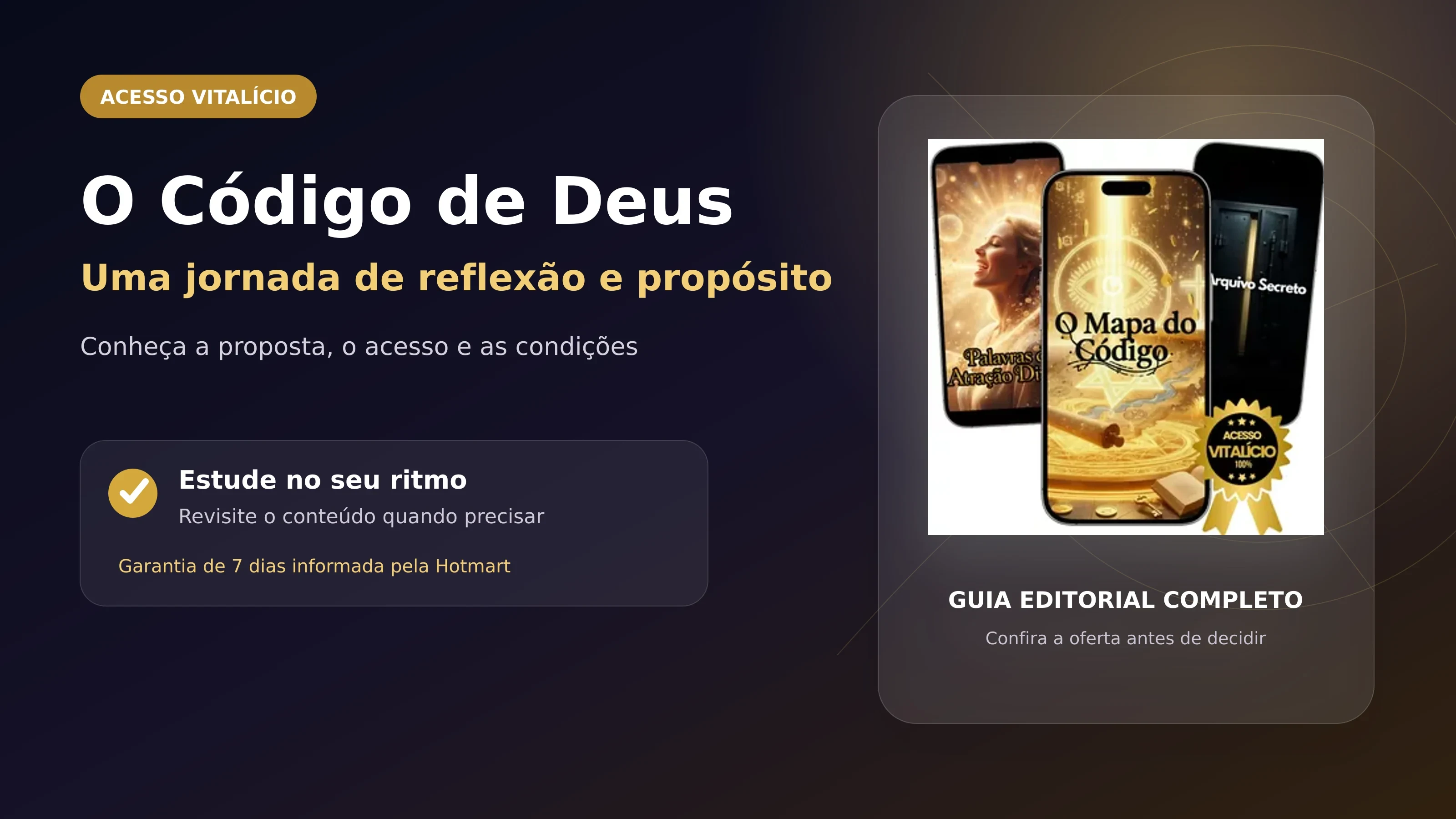 O Código de Deus Acesso Vitalício com capa oficial, garantia e estudo no próprio ritmo