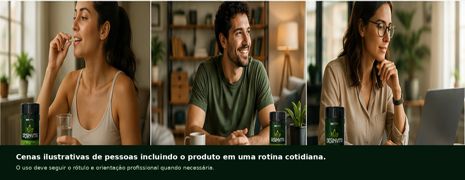 Pessoas em cenas ilustrativas de rotina com Desinvita