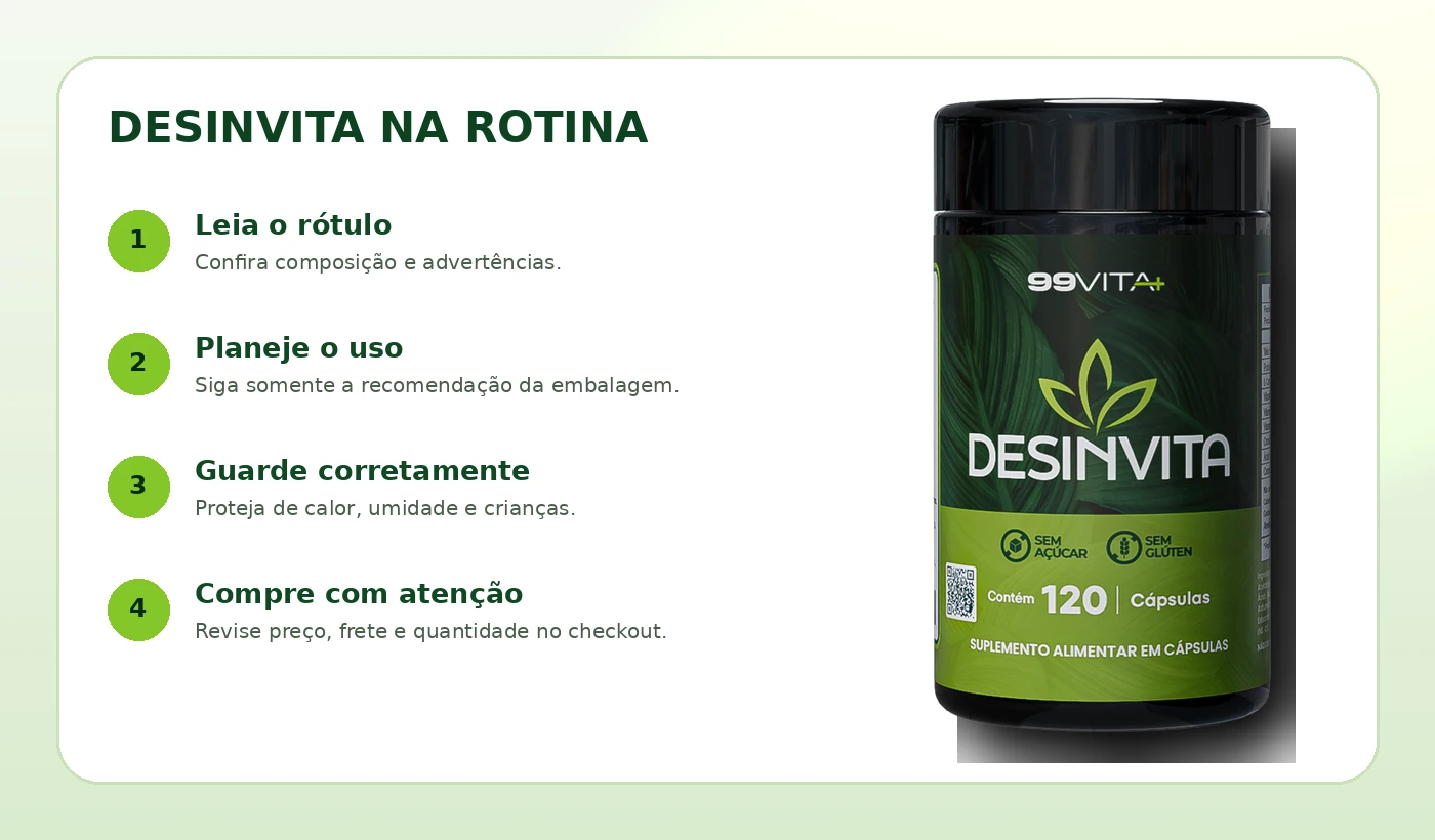 Desinvita: checklist visual de compra e uso responsável
