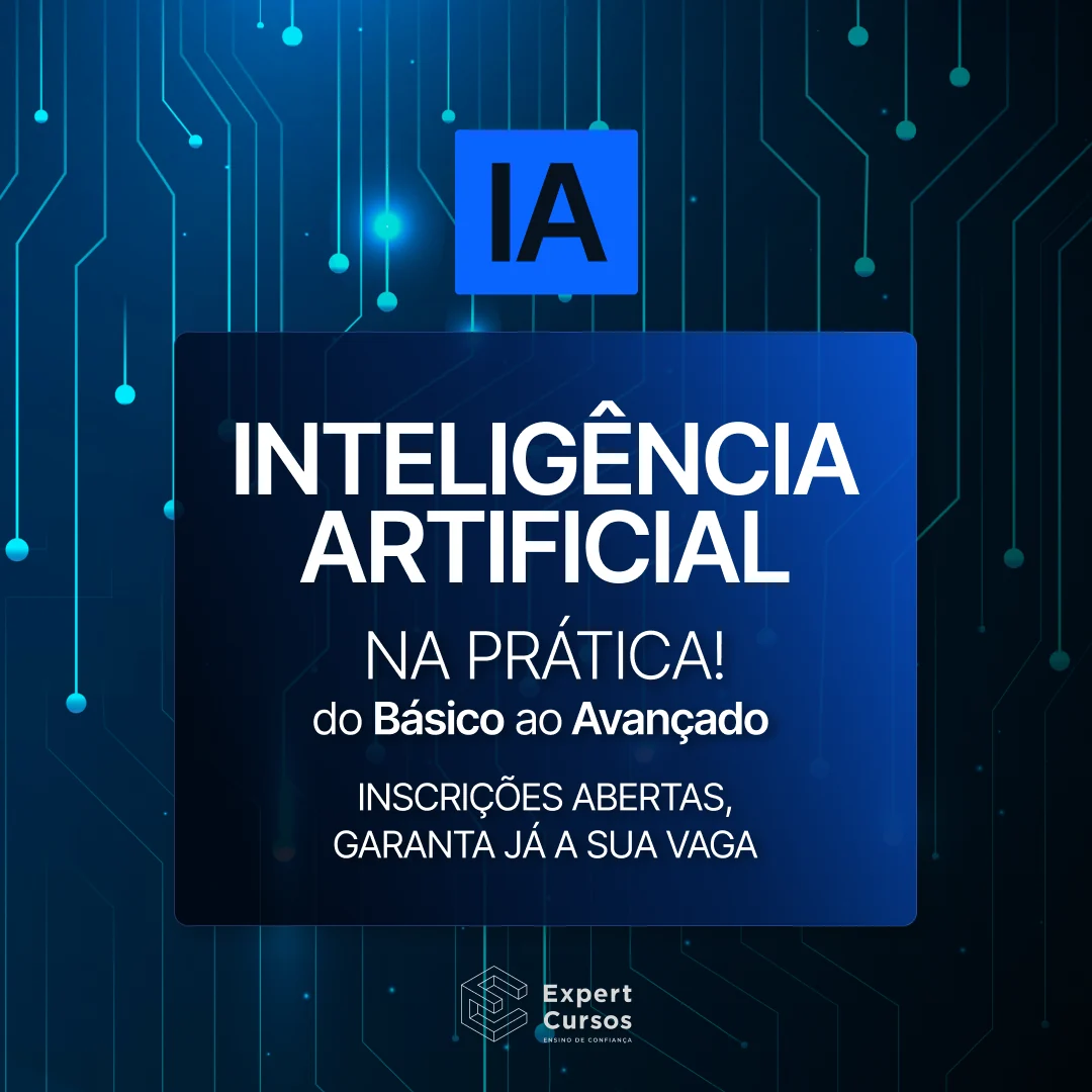 Arte oficial do Curso de Inteligência Artificial Expert Cursos com inscrições abertas