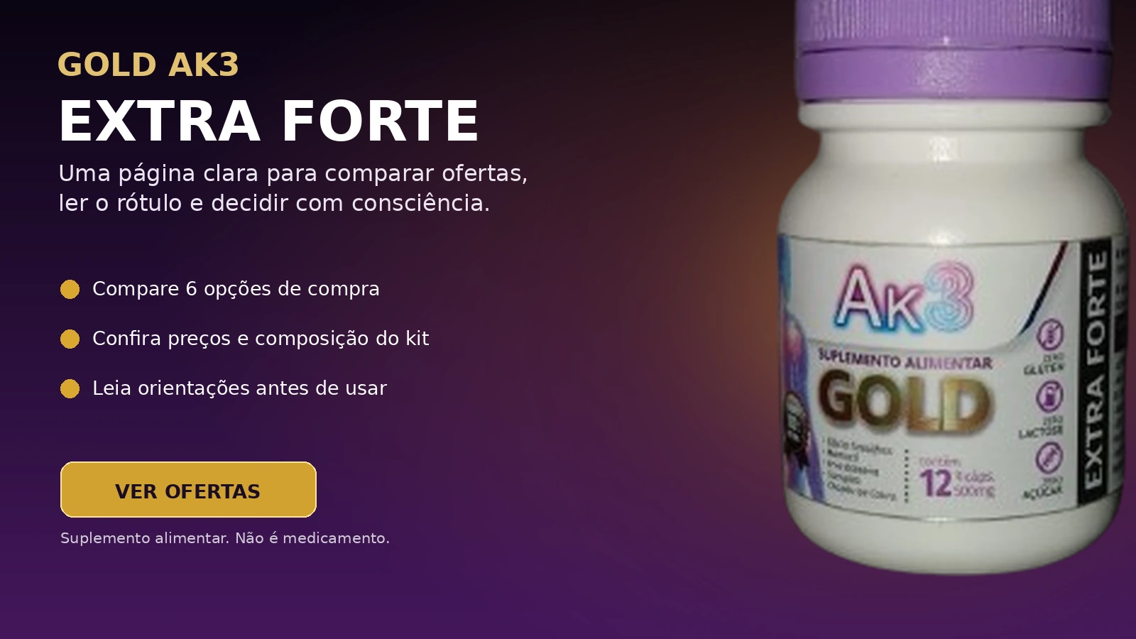 GOLD AK3 EXTRA FORTE página de comparação e ofertas