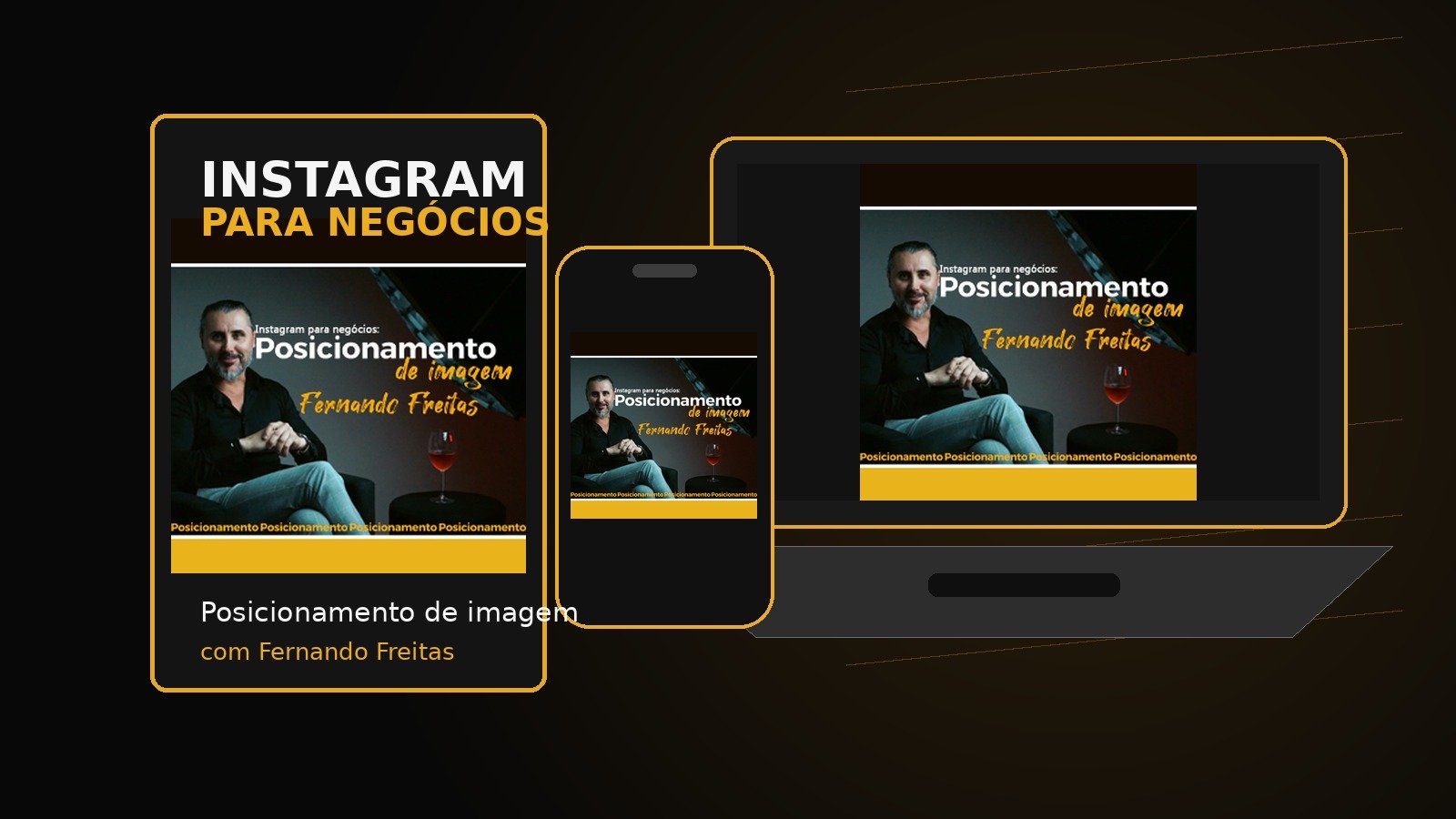 Instagram para negócios em mockup de computador e celular