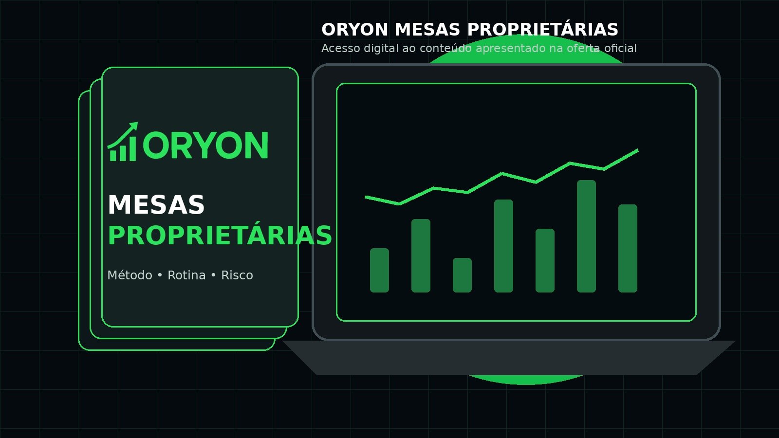 ORYON Mesas Proprietárias em mockup de acesso digital