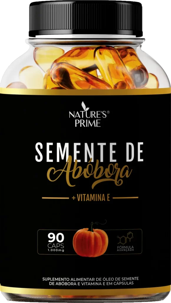 Semente de Abóbora + Vitamina E Nature's Prime com 90 cápsulas