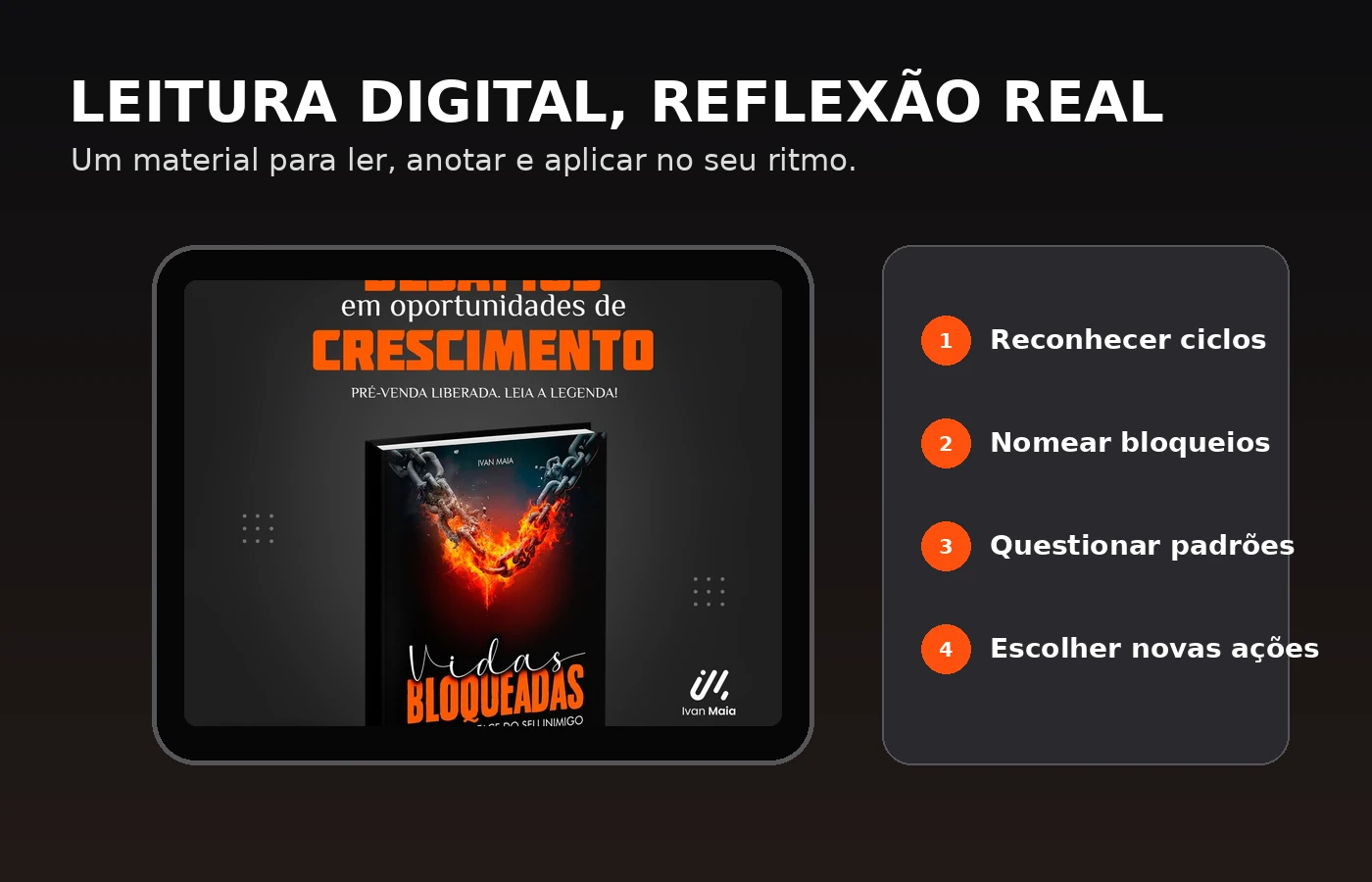 Leitura digital de Vidas Bloqueadas com reflexão e aplicação prática